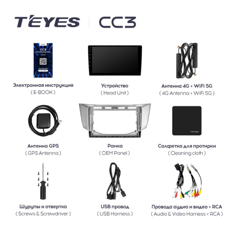 Штатная магнитола Teyes CC3L 4+32G для RX330 2003-2009