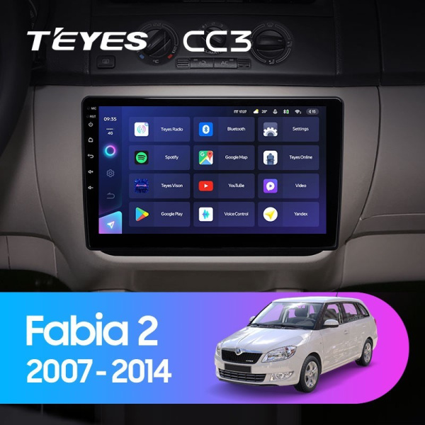 Штатная магнитола Teyes CC3 4/64 Skoda Fabia 2 (2007-2014)