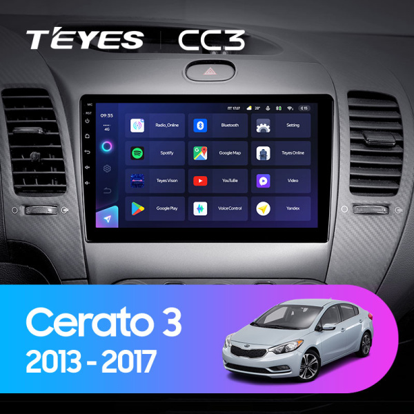 Штатная магнитола Teyes CC3L 4+32G  для Kia Cerato 3 2013-2020 ТИП-AB