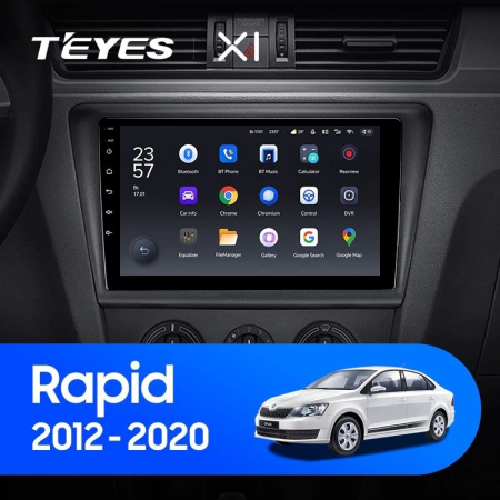 Штатная магнитола Teyes X1 4G 2/32 Skoda Rapid NH3 NH1 (2012-2020)