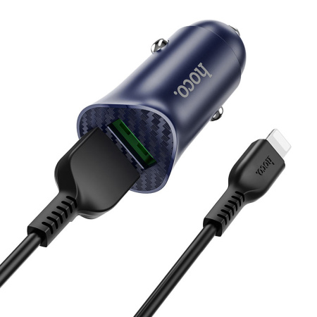 Зарядное устройство авто. HOCO Z39 2*USB 3A QC3.0 + кабель Type-C