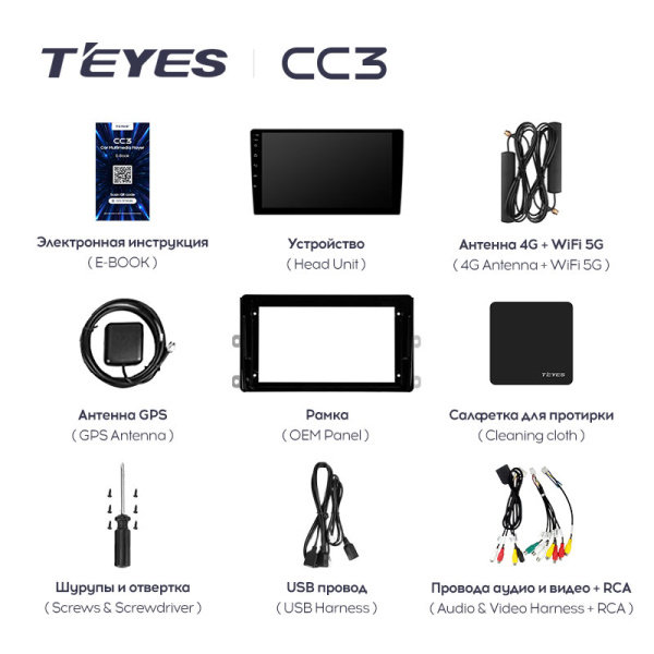 Штатная магнитола Teyes CC3L 3+32G для Toyota Highlander 2019-2021 (Правый руль)