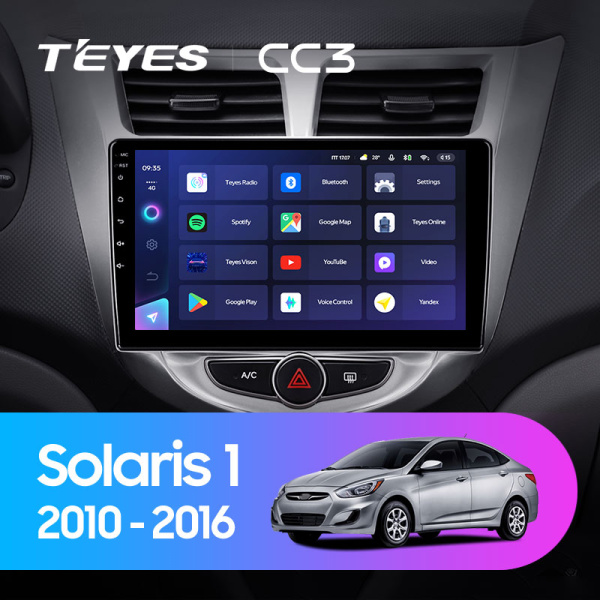 Штатная магнитола Teyes CC3L 4+32G для Solaris 1 2010-2016