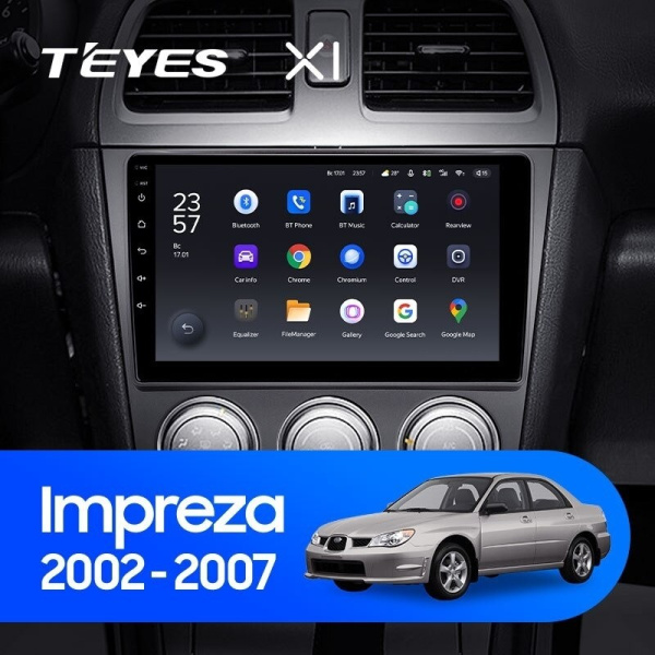 Штатная рамка (без дисплея) Teyes для  Subaru Impreza GD GG 2002-2007 (Для экрана 9")