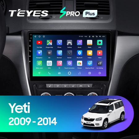 Штатная магнитола Teyes SPRO Plus 4/64 Skoda Yeti 5L (2009-2014)