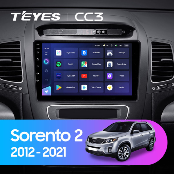 Штатная магнитола Teyes CC3L 4+32G для Sorento 2 2012-2021