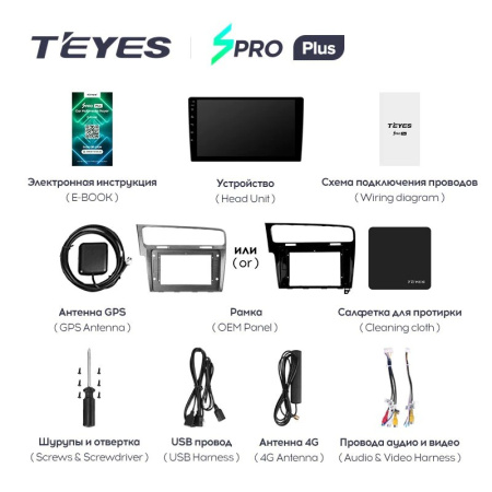 Штатная магнитола Teyes SPRO Plus 3/32 Volkswagen Golf 7 MK7 (2014-2018)
