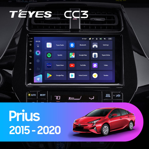Штатная магнитола Teyes CC3L 4+32G для Toyota Prius 2015-2020 (Правый руль)