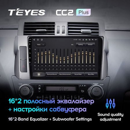 Штатная магнитола Teyes CC2 Plus 4/64 Toyota Land Cruiser Prado 150 (2013-2017)