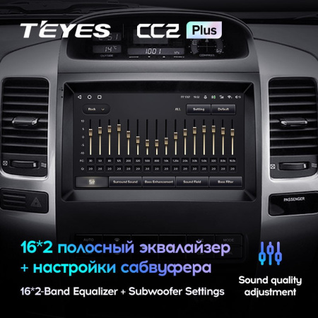 Штатная магнитола Teyes CC2 Plus 4/64 Toyota Land Cruiser Prado 120 (2004-2009)