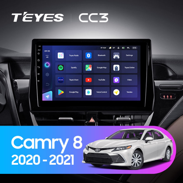 Штатная магнитола Teyes CC3L 4+32G для Toyota Camry 2021-2023 (Правый руль)
