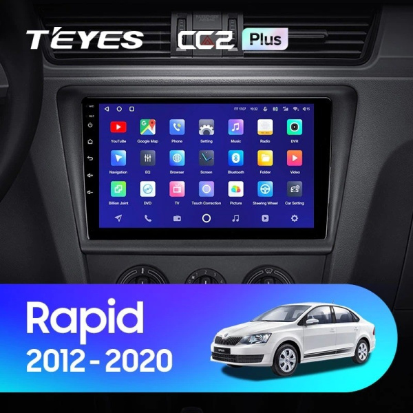 Штатная магнитола Teyes CC2 Plus 6/128 Skoda Rapid NH3 NH1 (2012-2020)
