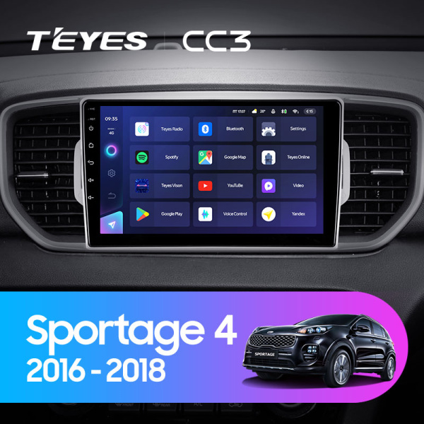 Штатная магнитола Teyes CC3L 4+32G  для Sportage 2016-2018 ТИП-B