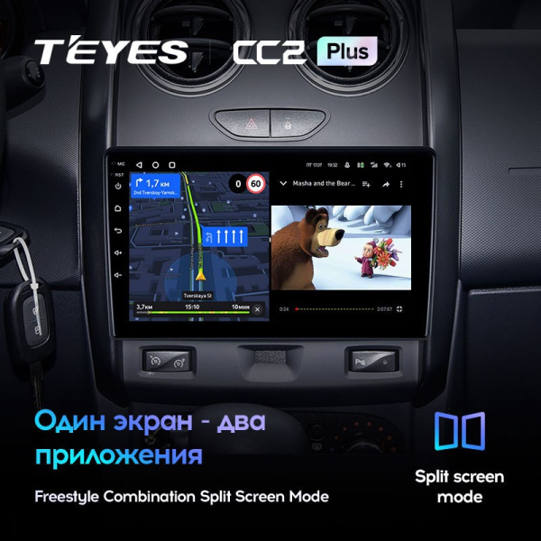 Штатная магнитола Teyes CC2 Plus 4/64 Renault Duster (2015-2018)