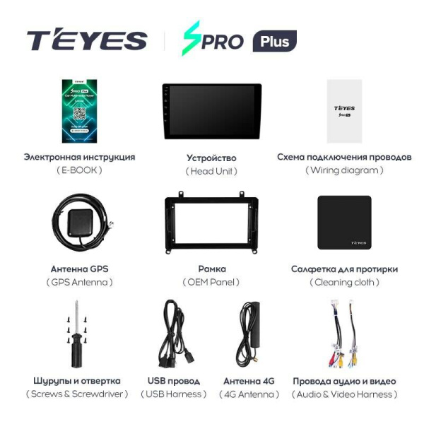 Штатная магнитола Teyes SPRO 4+32G  для Toyota Hiace 2019-2022 ТИП-A