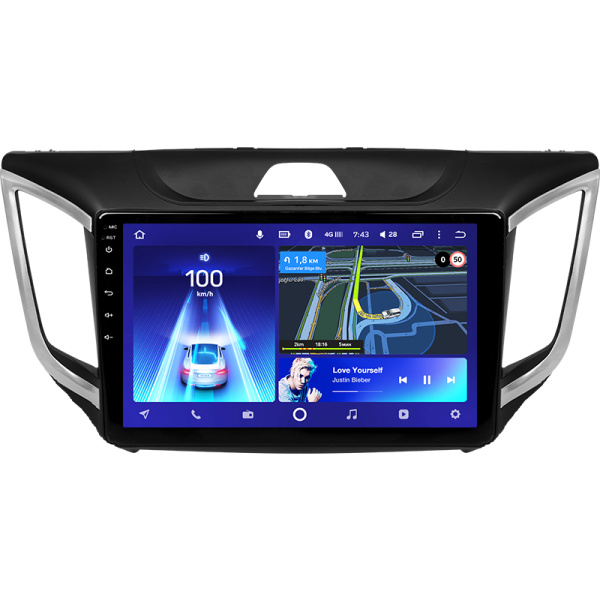 Штатная рамка (без дисплея) Teyes для  Hyundai Creta IX25 2015-2019 (Для экрана 10.2")