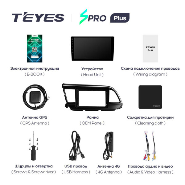 Штатная магнитола Teyes SPRO 4+32G  для Hyundai Elantra 6 2018-2020 ТИП-A