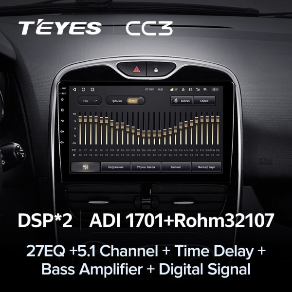 Штатная магнитола Teyes CC3 4/64 Renault Clio 4 BH98 KH98 (2012-2015)