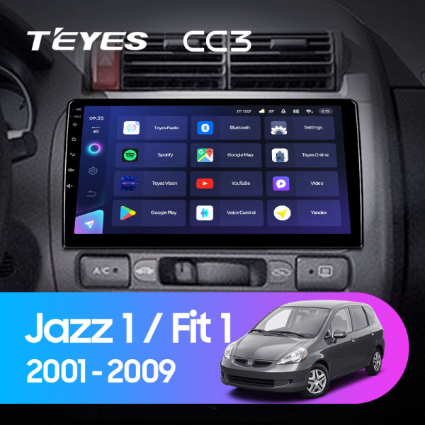 Штатная магнитола Teyes CC3L 4+32G для Jazz Fit 2001-2009 (Левый руль)