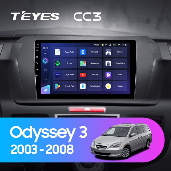 Штатная магнитола Teyes CC3L 4+32G для Odyssey 2003-2008 (Левый руль)