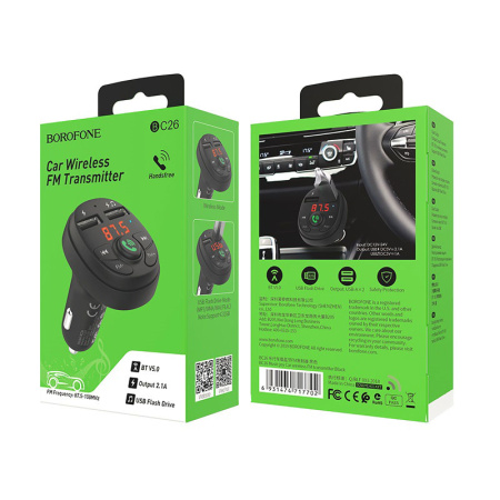 Модулятор MP3 FM BOROFONE BC26 2.1A 2USB Bluetooth