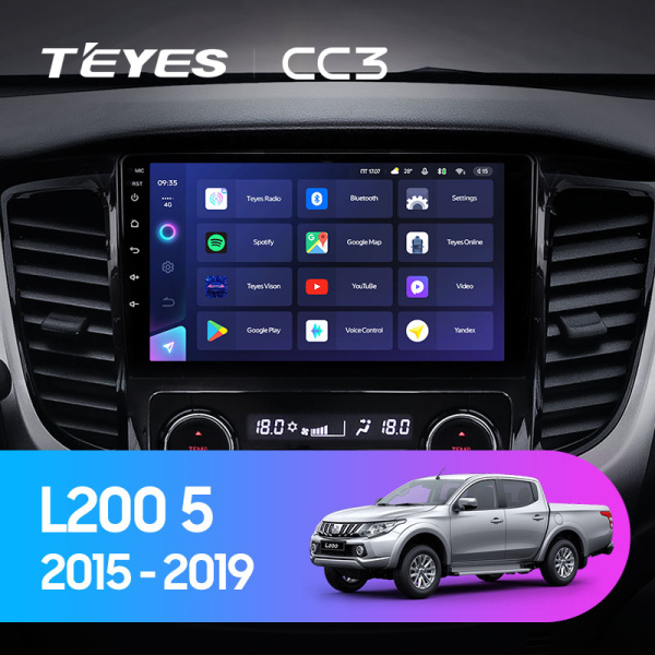 Штатная магнитола Teyes CC3L 3+32G  для L200 5 2015-2019 ТИП-F1