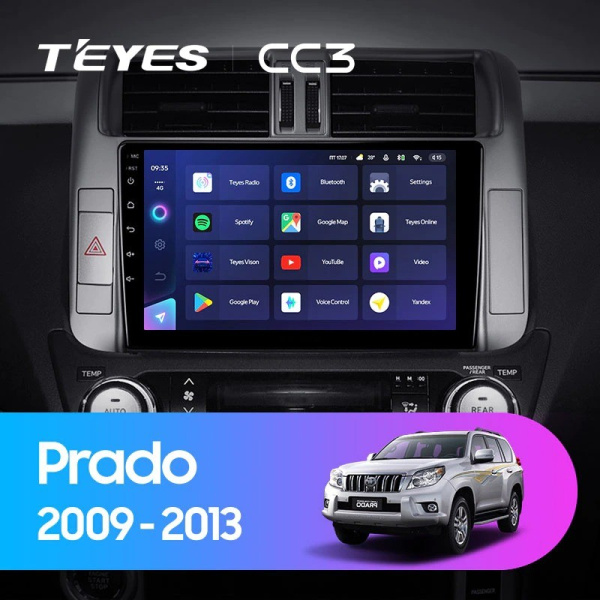 Штатная магнитола Teyes CC3 4/64 Toyota Land Cruiser Prado 150 (2009-2013)