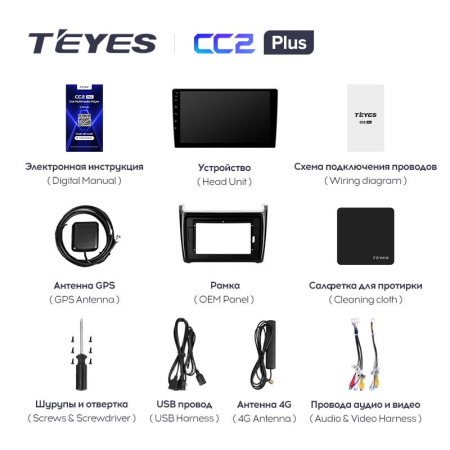 Штатная магнитола Teyes CC2 Plus 6/128 Volkswagen Polo 5 (2008-2020)