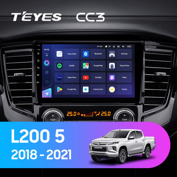 Штатная магнитола Teyes CC3L 4+32G для L200 5 2018-2021 (Правый руль)