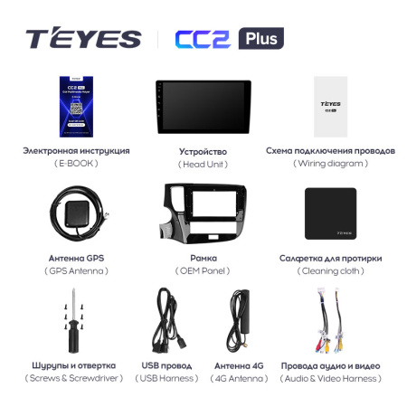 Штатная магнитола Teyes CC2 3+32G  для Outlander 2018-2021 ТИП-B