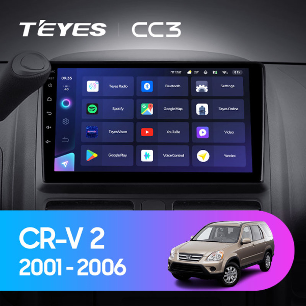 Штатная магнитола Teyes CC3L 4+32G для CR-V 2001-2006