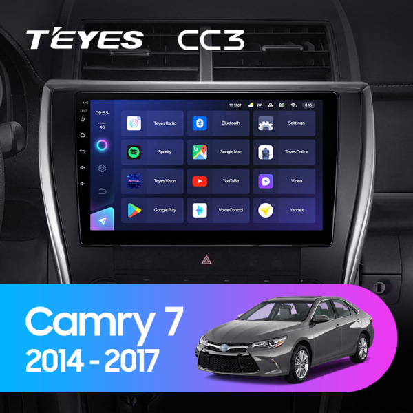 Штатная магнитола Teyes CC3L 4+32G для Toyota Camry 2014-2017 (Правый руль)