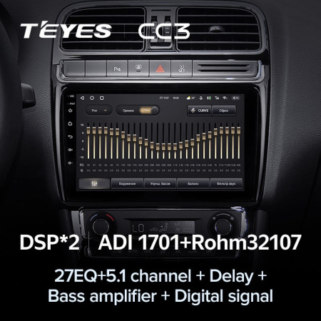 Штатная магнитола Teyes CC3 6/128 Volkswagen Polo 5 (2008-2020)