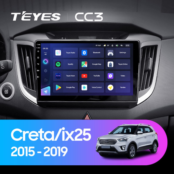 Штатная магнитола Teyes CC3L 4+32G для Hyundai Creta iX25 2015-2019