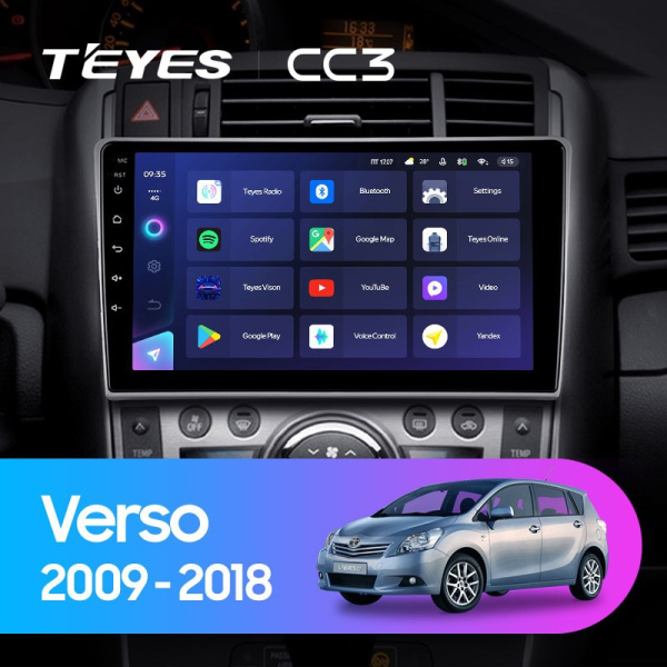 Штатная магнитола Teyes CC3 3/32 Toyota Verso R20 (2009-2018)