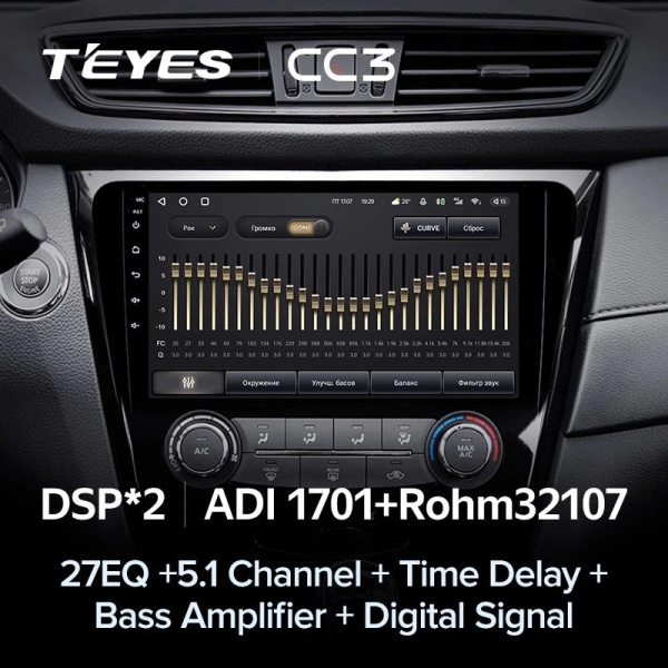 Штатная магнитола Teyes CC3 360 6/128 Nissan X-Trail X Trail 3 T32 (2013-2017) кондиционер