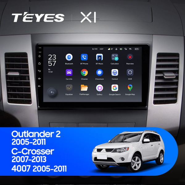 Штатная магнитола Teyes X1 4G 2+32G  для Outlander 2005-2011 ТИП-B