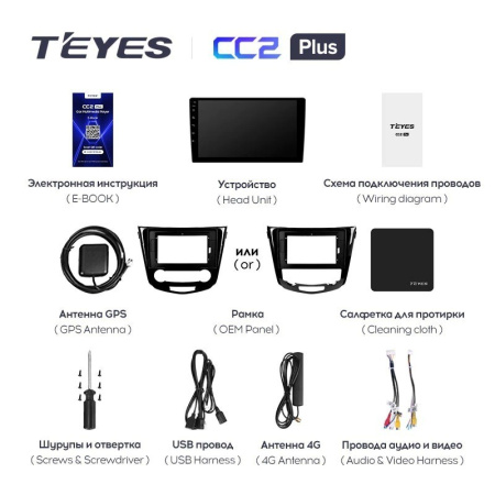 Штатная магнитола Teyes CC2 Plus 6/128 Nissan X-Trail X Trail 3 T32 (2013-2021) климат контроль